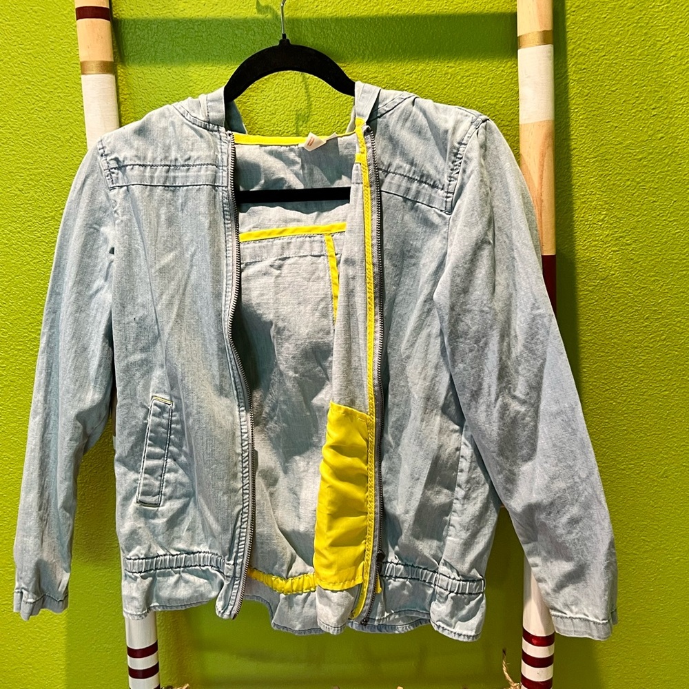 Blue Denim Zip-Up Sweatshirt Cat&Jack Large 10/12